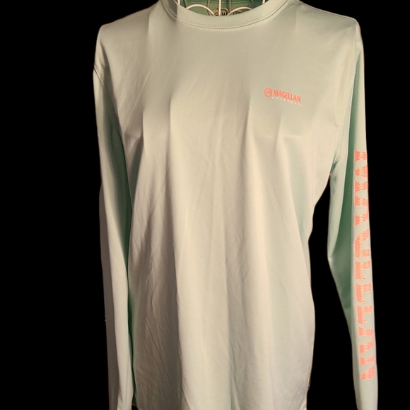 Magellan Outdoors Tops - Magellan Top, size Small, Mint Green & Pink, long sleeve & lightweight